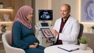 د. محمد العجمي يشرح علاج الجنين داخل الرحم لمريضة محجبة