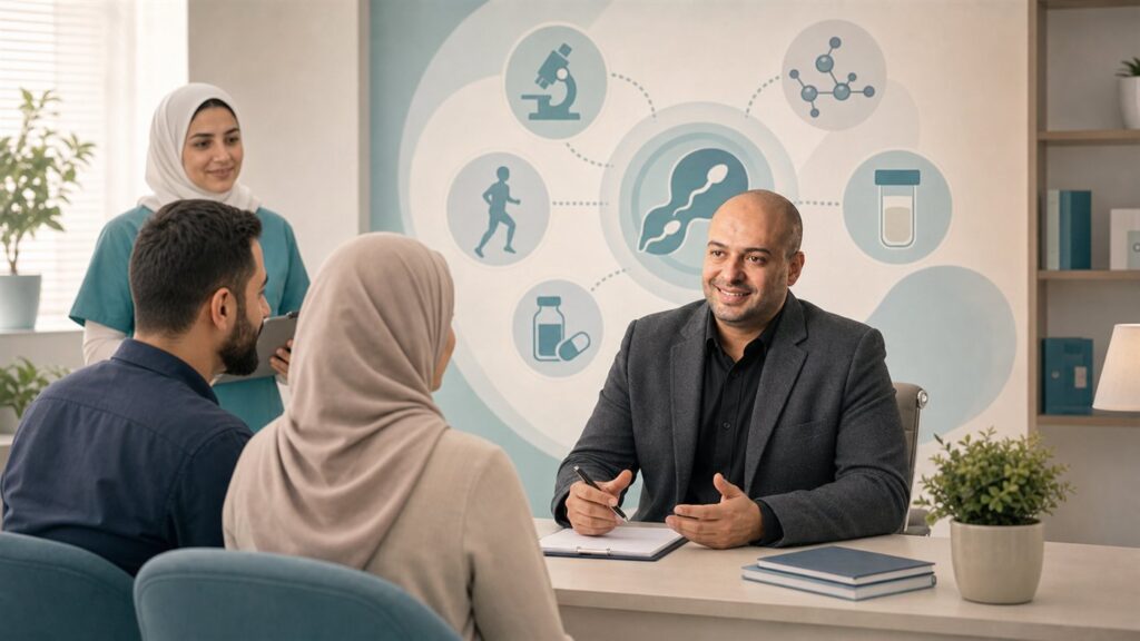 د. محمد العجمي يناقش أسباب العقم عند الرجال وخيارات العلاج مع زوجين مسلمين