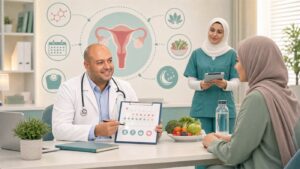 استشارة طبية محتشمة عن تكيسات المبايض وتنظيم الهرمونات